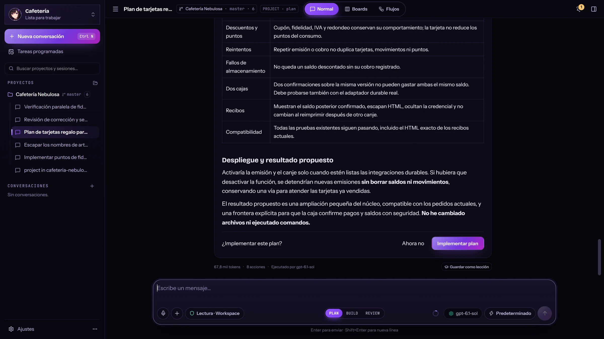 Primero planea. No toca nada.